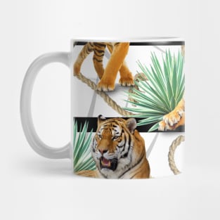 Tigers with ropes and leaves Mug